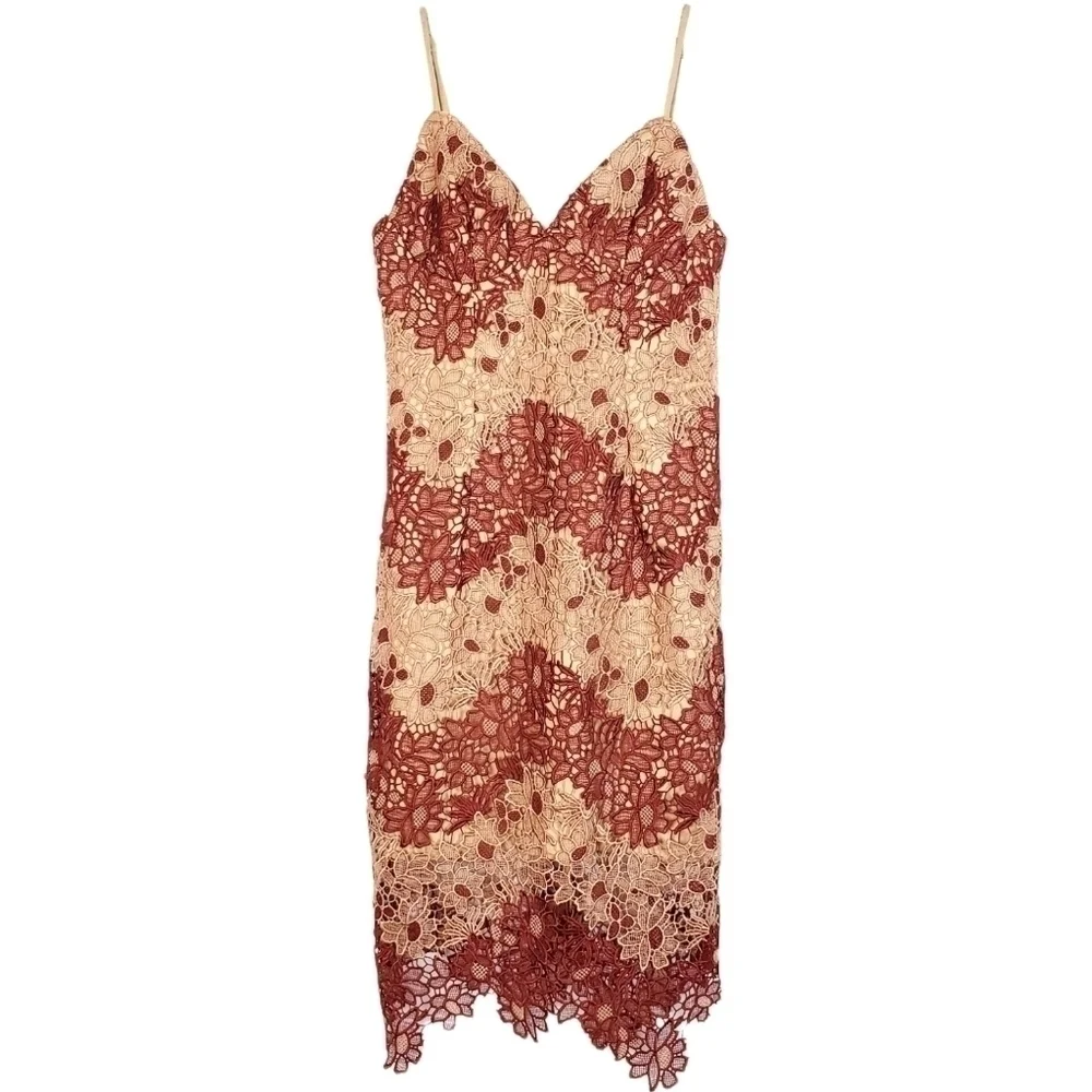 BARDOT Two-Tone Lace Dress in Berry/Pink Revolve NWT